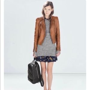 Zara Trafaluc Brown Leather Jacket